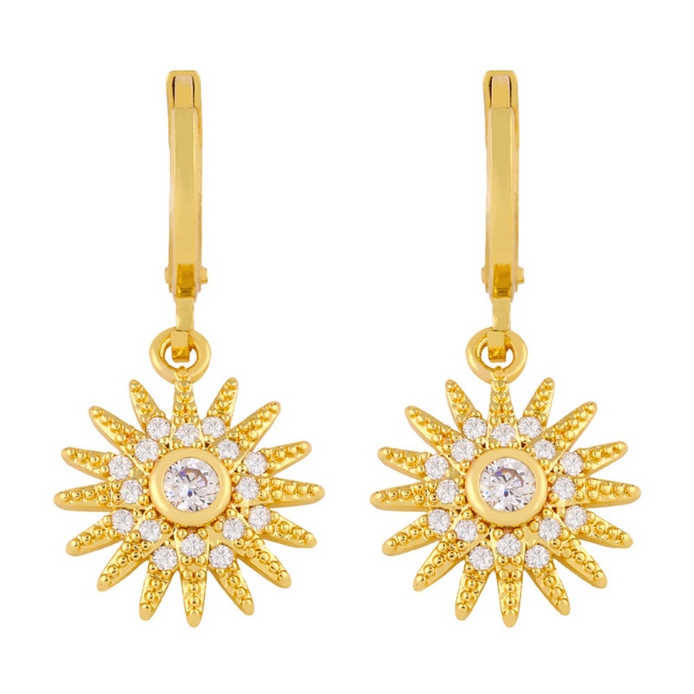 Starburst Huge Hoop Drop Earrings